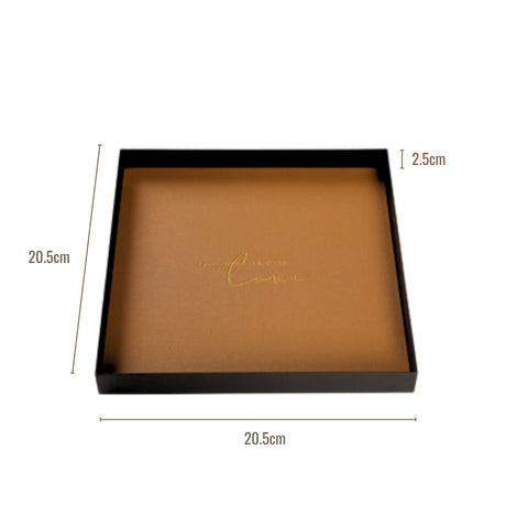 Image of Faux Leather Square Metal Decorative Tray
