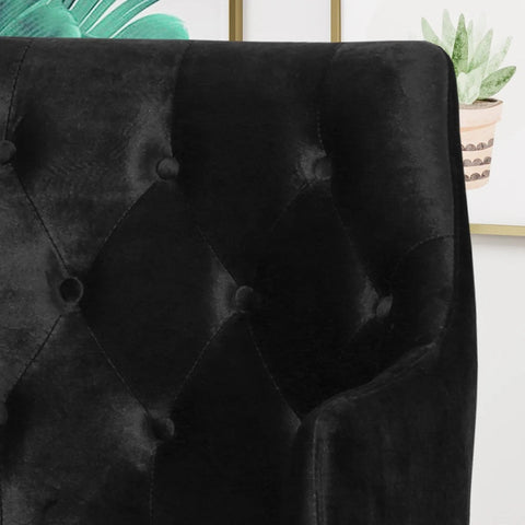 Image of Fern Modern Tufted Glam Accent Chair with Velvet Cushions and U-Shaped Base