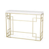 Filly Modern Glam Geometric Console Table, Gold and White
