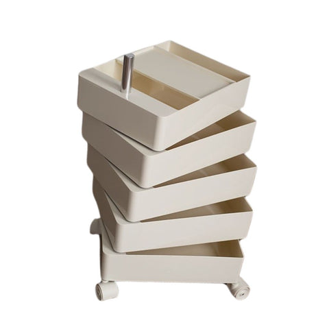 Image of Five Tiers Rotating Drawer Storage Cart with Casters