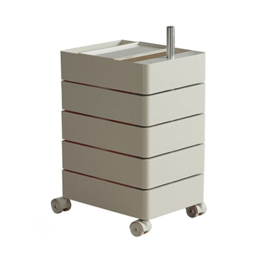 Five Tiers Rotating Drawer Storage Cart with Casters