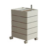 Five Tiers Rotating Drawer Storage Cart with Casters