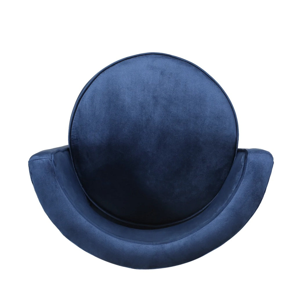 Freas Modern Glam Round Open Back Velvet Swivel Club Chair