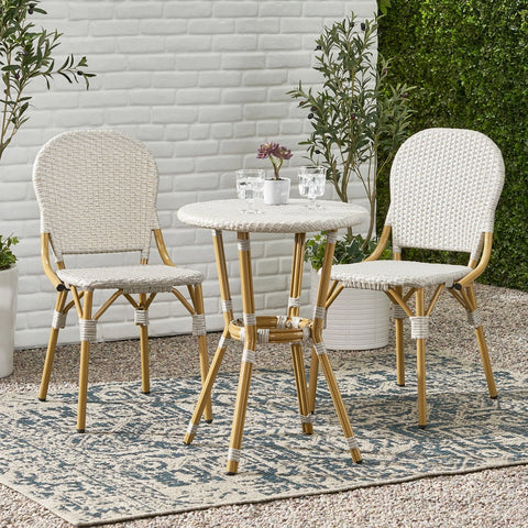 Image of Gallia Outdoor Aluminum French Bistro Chairs, Set of 2