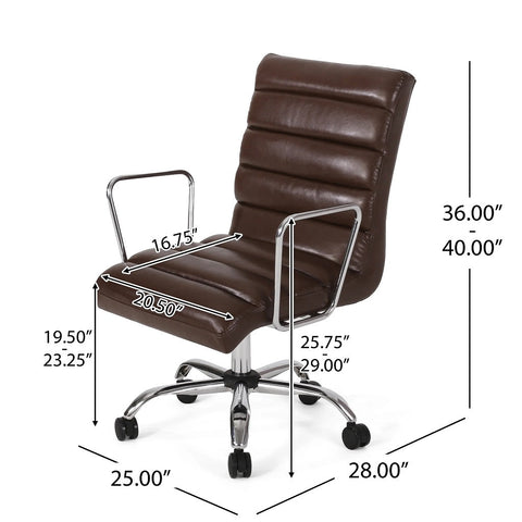 Image of Gilmans Contemporary Faux Leather Channel Stitch Swivel Office Chair