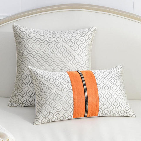 Image of Glimmer Metallic Geometric Jacquard Throw Pillow Covers (Set of 2)