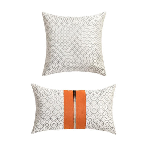 Glimmer Metallic Geometric Jacquard Throw Pillow Covers (Set of 2)