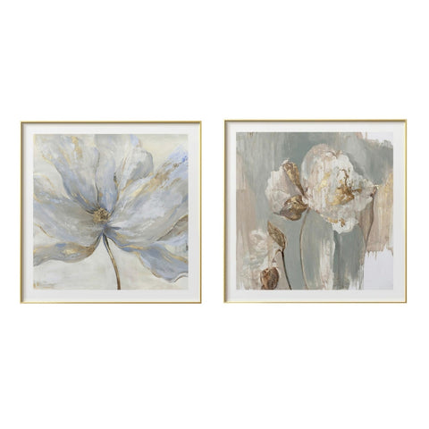 Golden Champa and Peony in Mist Framed Print (Set of 2)