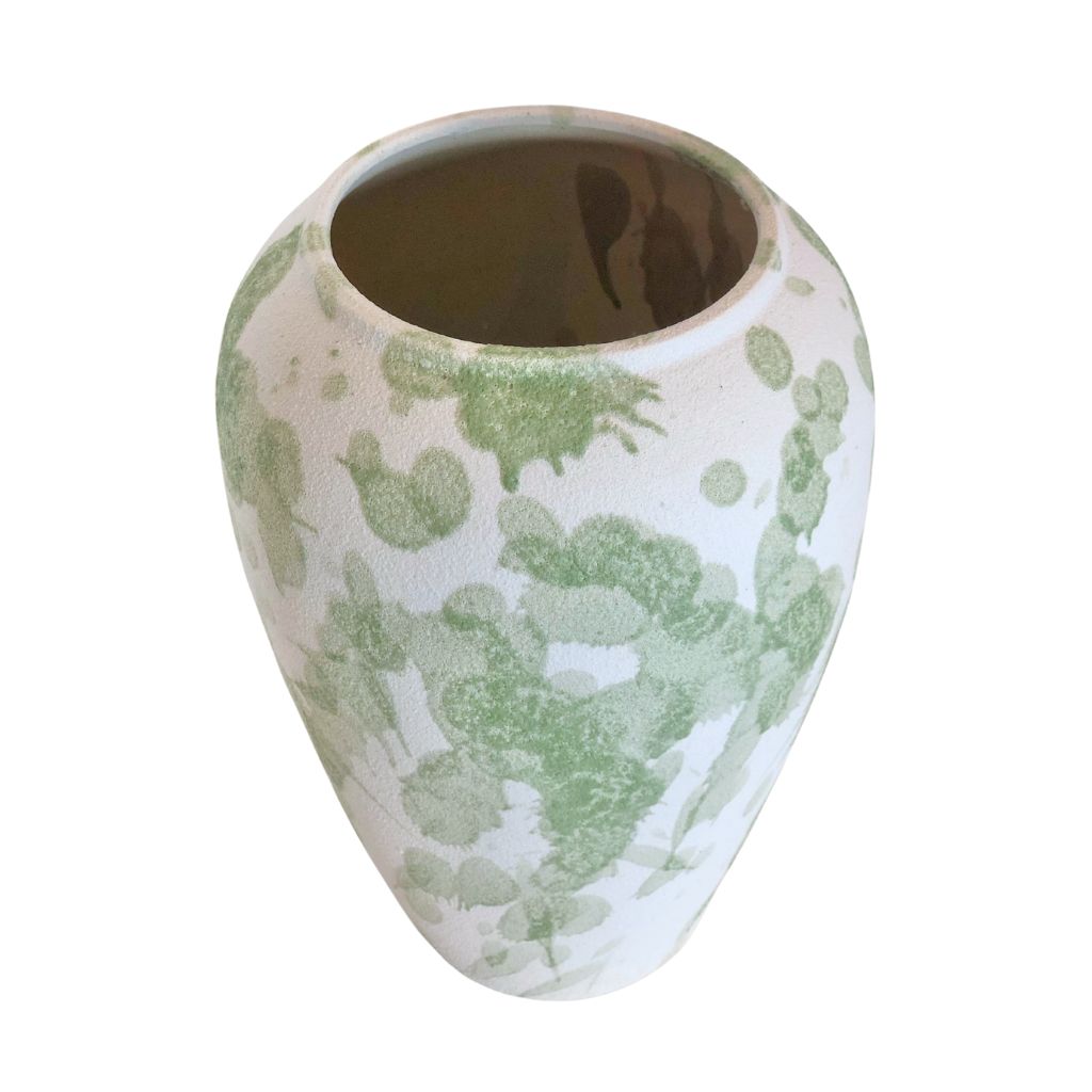 Green Ink Splatter Vases (Set of 2)