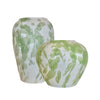 Green Ink Splatter Vases (Set of 2)