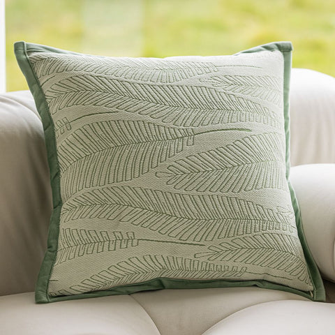 Image of Green Be Leaf It Throw Pillow Cover