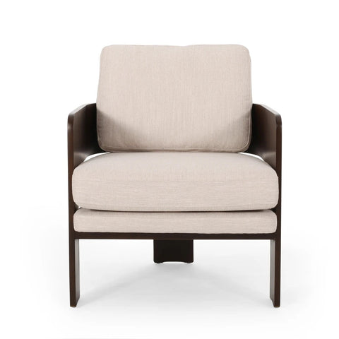 Image of Grover Mid-Century Modern Fabric Bentwood Accent Chair