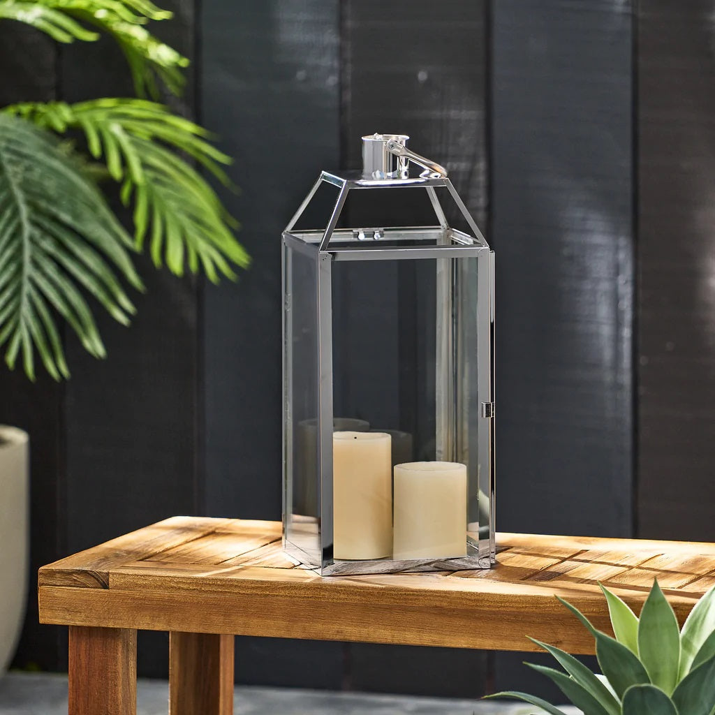 Hamel 18" Modern Outdoor Stainless Steel Lantern
