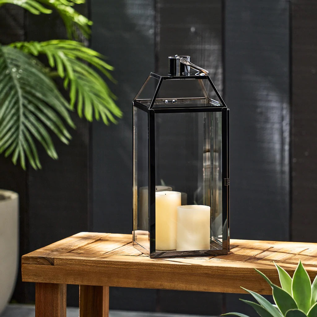 Hamel 18" Modern Outdoor Stainless Steel Lantern