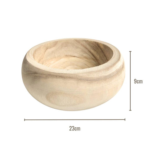 Image of Hand-carved Paulownia Wooden Bowl