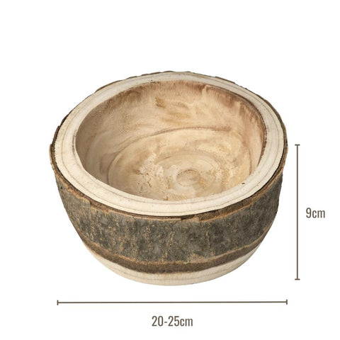 Image of Hand-carved Paulownia Wooden Live Edge Bowl