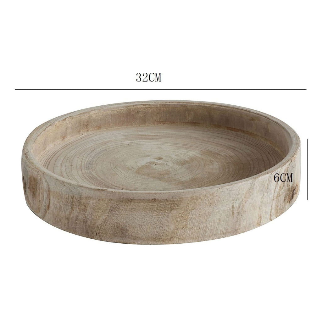 Hand-carved Paulownia Wooden Tray