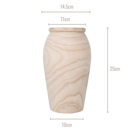 Image of Hand-carved Paulownia Wooden Vase