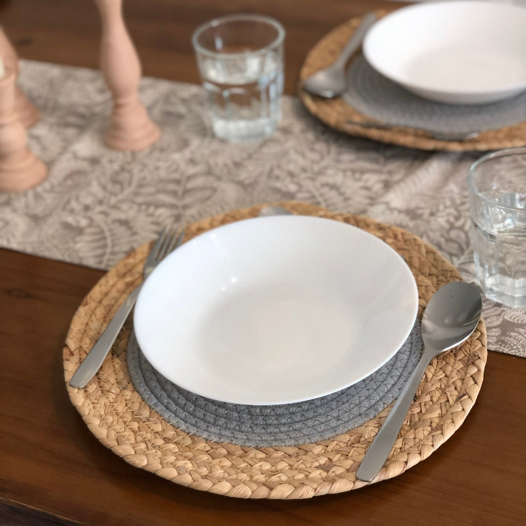 Handwoven Natural Round Placemats (Set of 2)