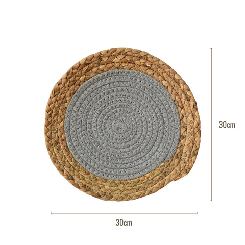 Image of Handwoven Natural Round Placemats (Set of 2)