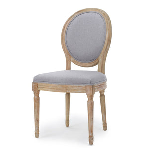 Hawthorne French Country Upholstered Weathered Wood Dining Chair (Set of 2)