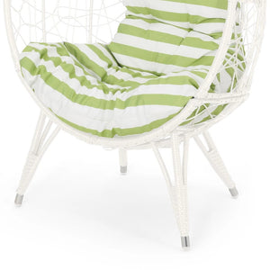 Hendryx Outdoor Wicker Teardrop / Egg Chair with Cushion