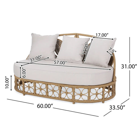 Homan Outdoor Wicker Daybed with Pillows