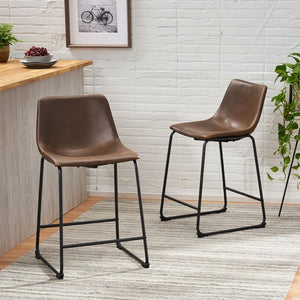Idash Vintage Style Brown 24-Inch Counter Stool (Set of 2)