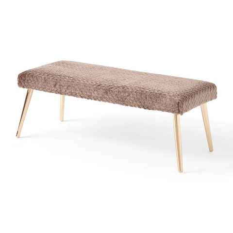 Image of Indira Patterned Faux Fur Bench
