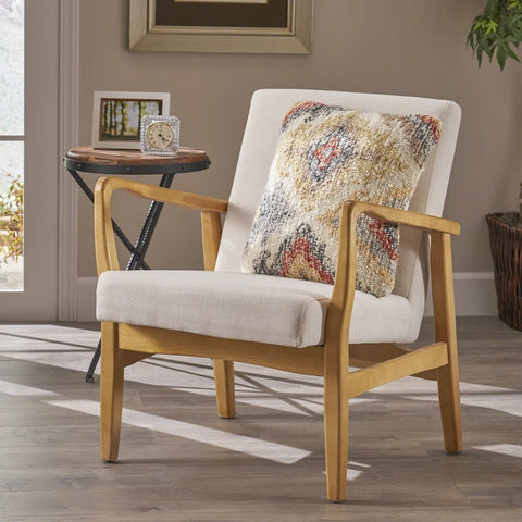 Image of Isaac Mid-Century Modern Fabric Upholstered Club Chair