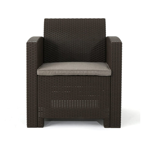 Image of Jacob Outdoor 4 Piece Faux Wicker Chat Set
