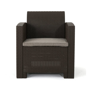 Jacob Outdoor 4 Piece Faux Wicker Chat Set