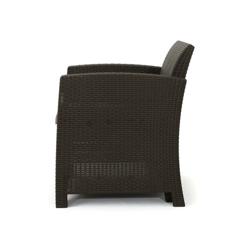 Image of Jacob Outdoor 4 Piece Faux Wicker Chat Set