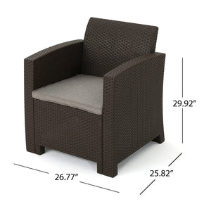 Jacob Outdoor 4 Piece Faux Wicker Chat Set