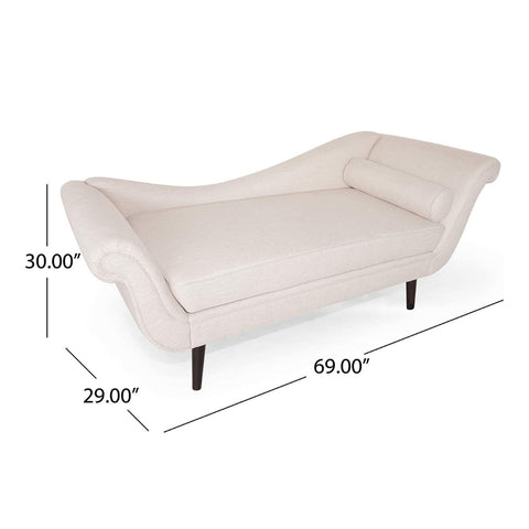 Jakyrah Contemporary Chaise Lounge with Scroll Arms