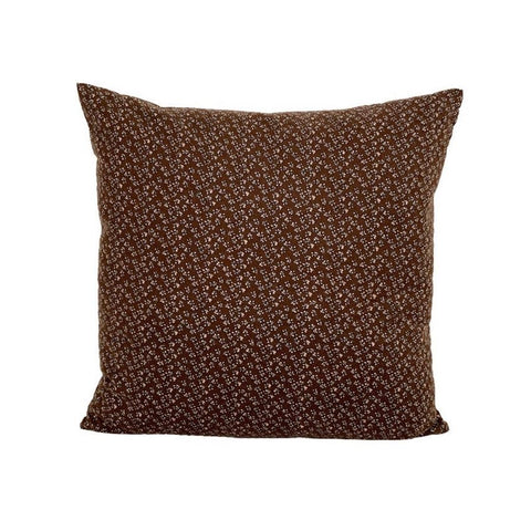 Image of Japanese Floral Print on Brown Throw Pillow Cover