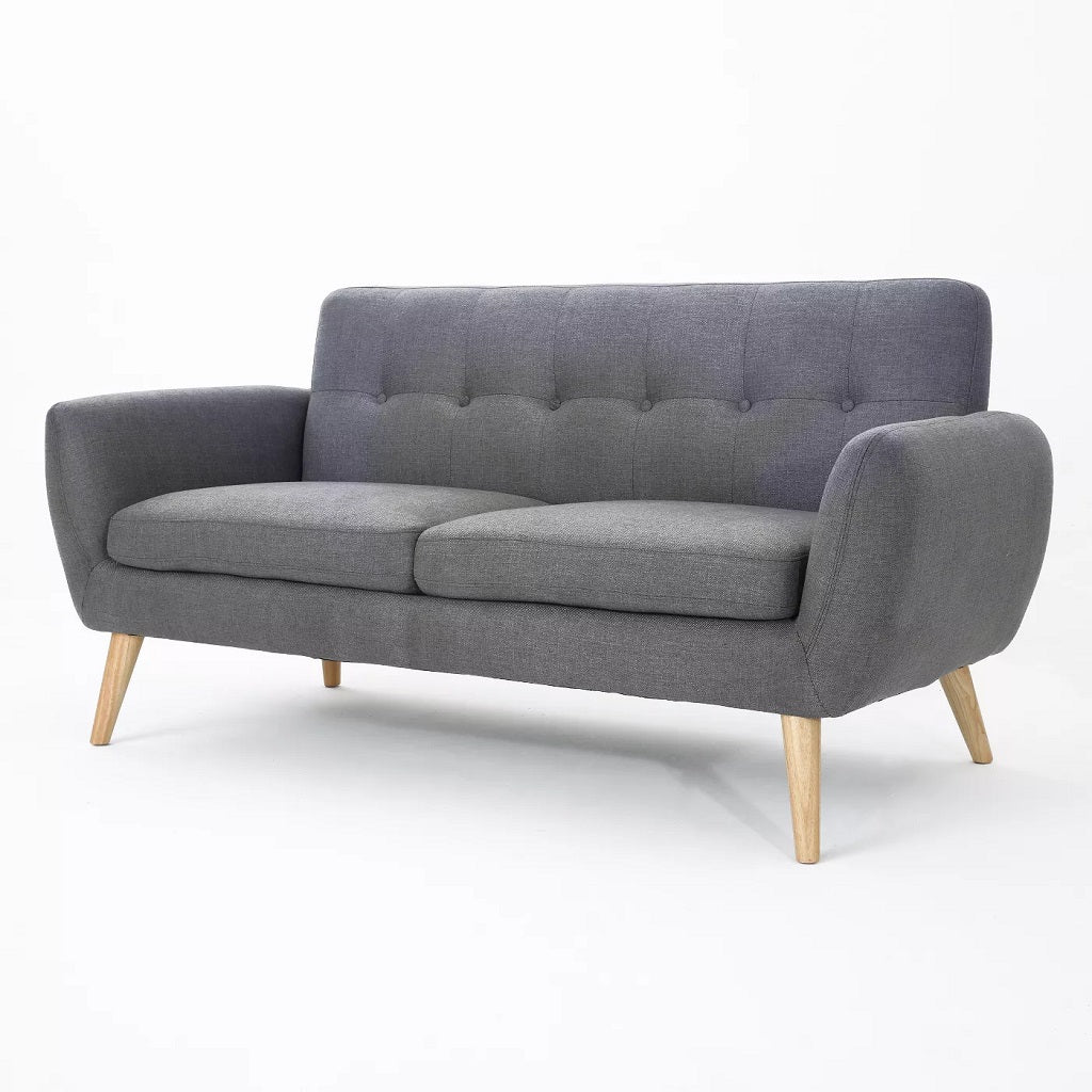 Joseline Mid Century Modern Petite Fabric Love Seat