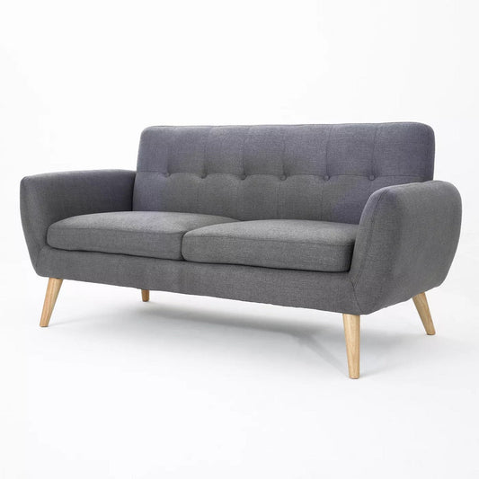 Joseline Mid Century Modern Petite Fabric Love Seat