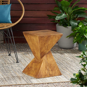 Kajsa Outdoor Light-Weight Concrete Accent Table