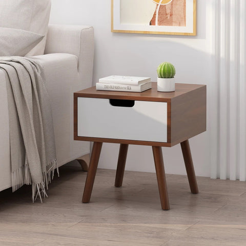 Image of Karin Mid-Century Modern End Table w/ Drawer