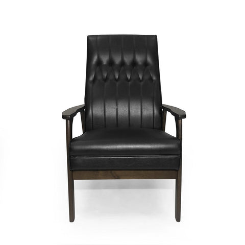 Image of Katharine Mid-Century Faux Leather Modern Accent Chair