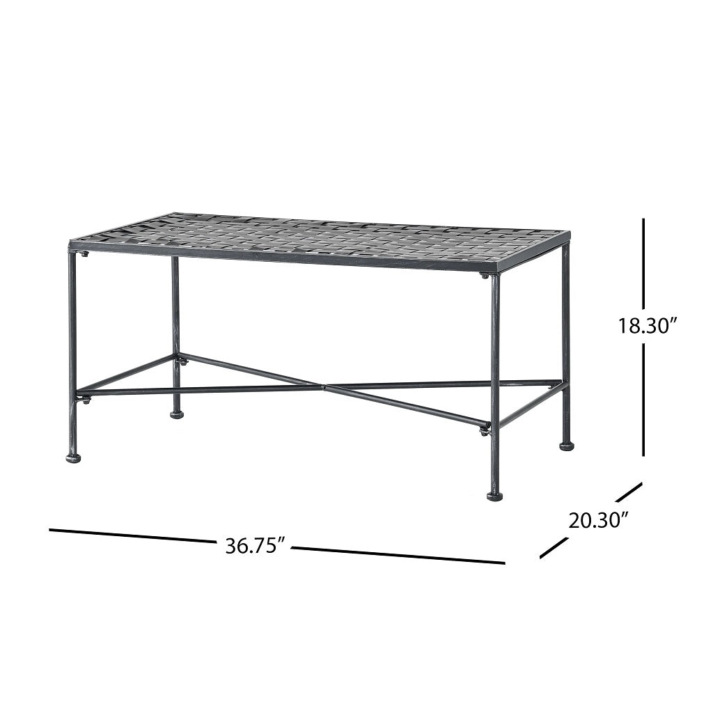 Kent Outdoor Black Iron Coffee Table