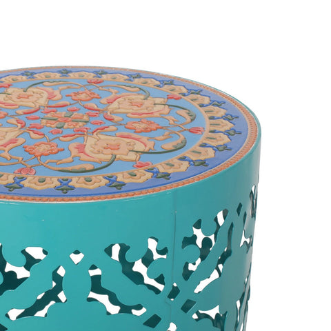 Image of Kenzi Outdoor Lace Cut Side Table with Tile Top