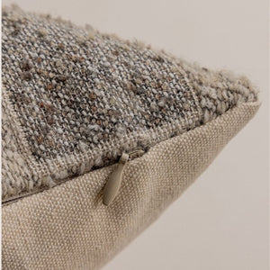 Khaki Geometric Boucle Throw Pillow Cover