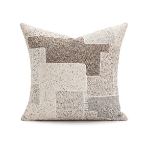 Khaki Geometric Boucle Throw Pillow Cover