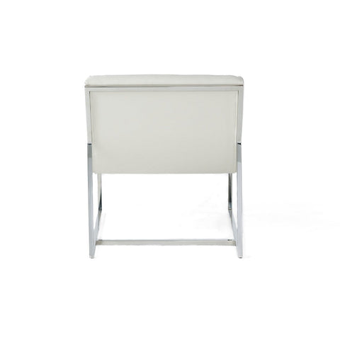 Image of Kingsbury White Leather Lounge Accent Chair