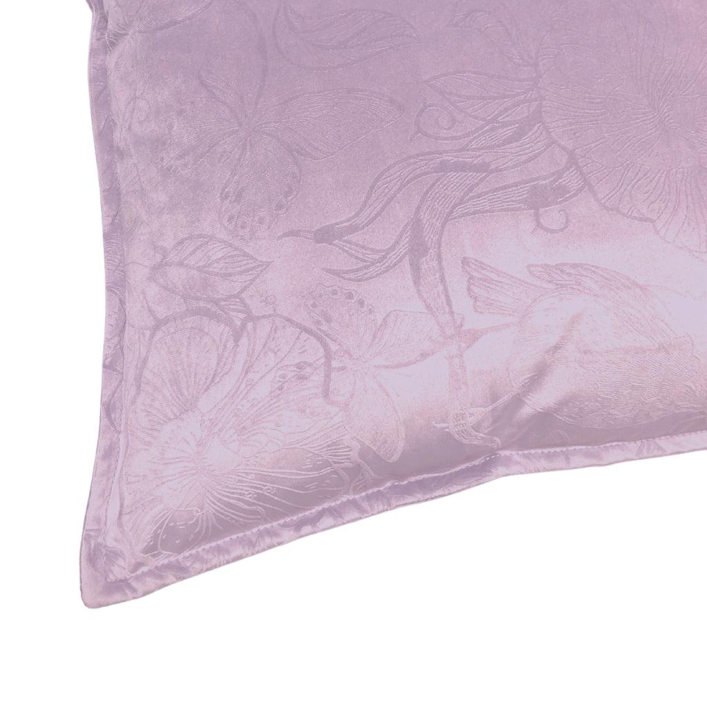 Lilac Floral Embossed Pillow Cover
