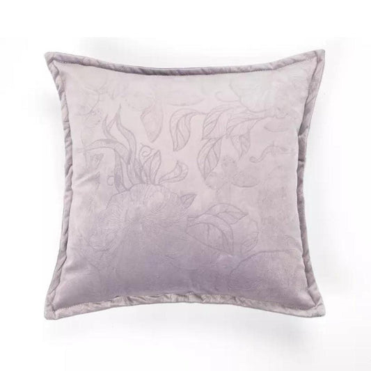 Lilac Floral Embossed Pillow Cover