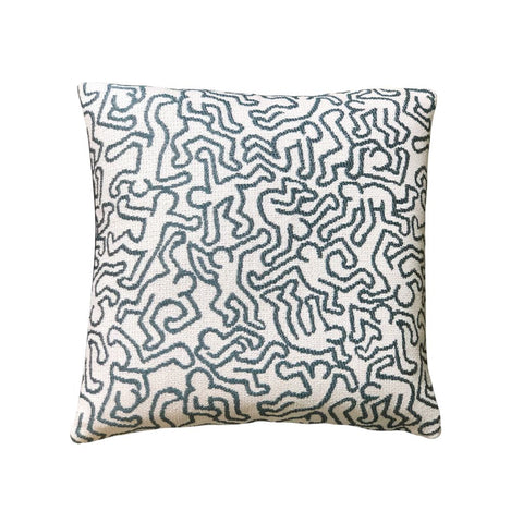 Image of Little Blue Men Throw Pillow Cover