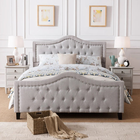 Image of Livi Fabric Fully Upholstered Queen Bed Set